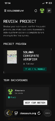Solana certifate verifier